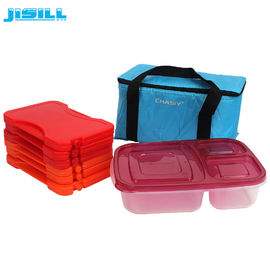 Bahan yang aman PP Plastik Merah Reusable Paket Panas Dingin Microwave paket Panas Untuk Kotak Makan Siang
